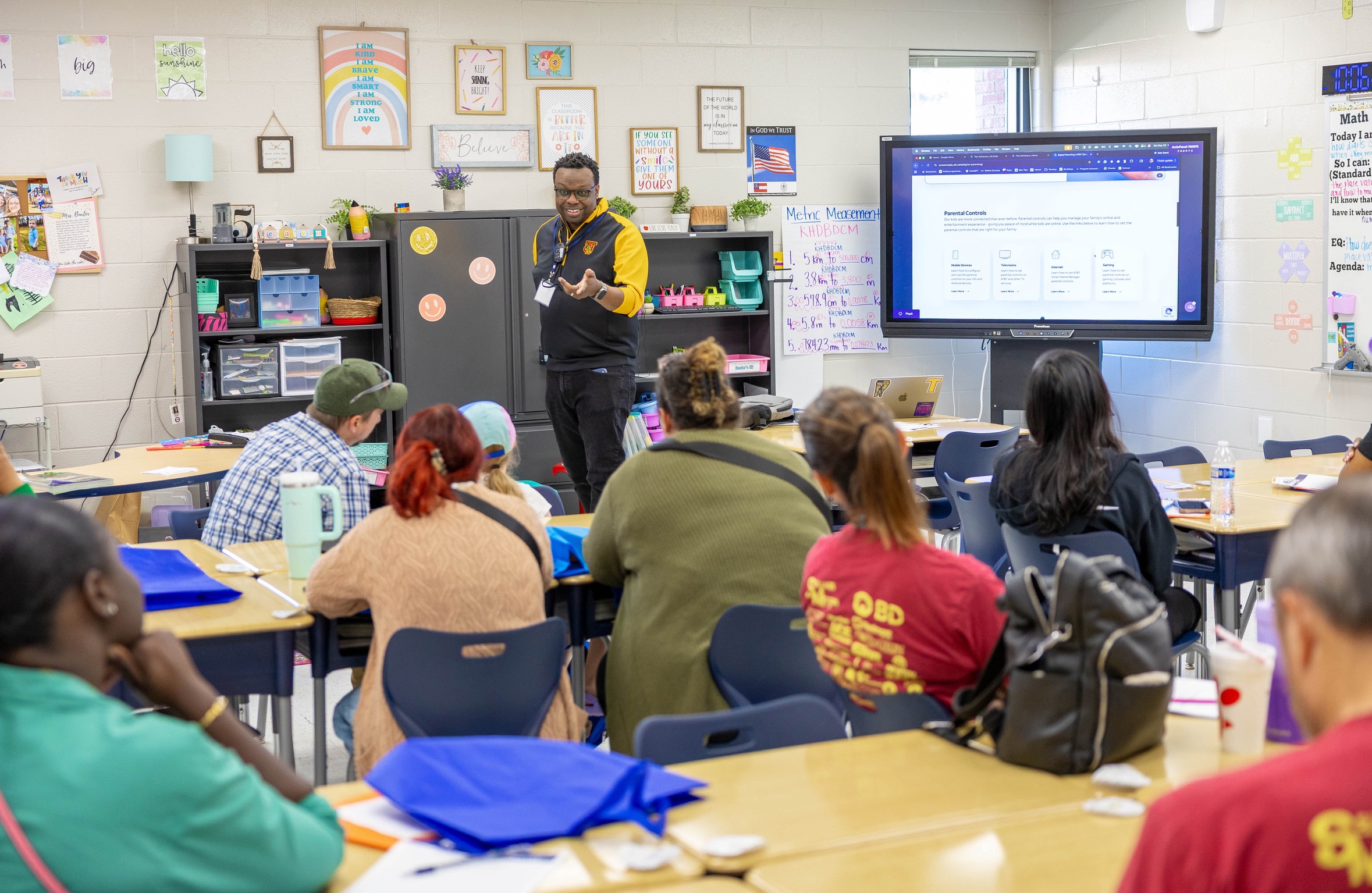 Dr. Adam Phyall teaching in a classroom